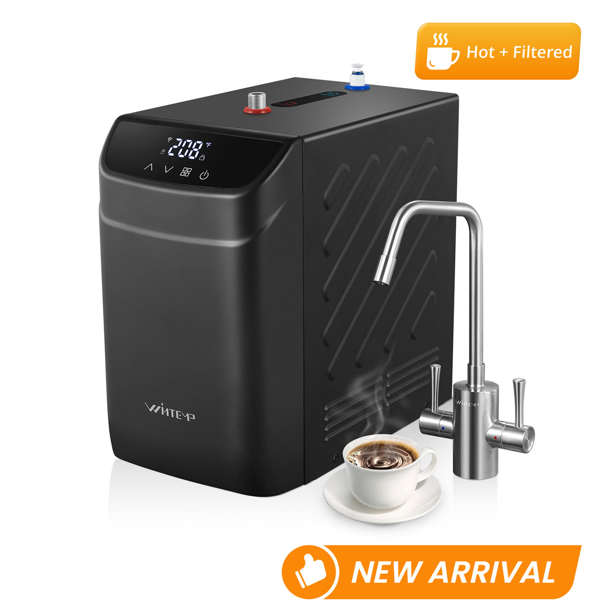 WINTEMP 208°F Instant Hot Water Dispenser – Compact Unit with Child Lock & Hot-Only Faucet
