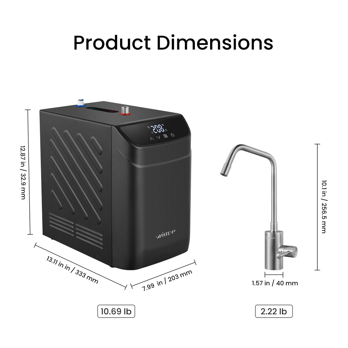 WINTEMP 208°F Instant Hot Water Dispenser – Compact Unit with Child Lock & Hot-Only Faucet