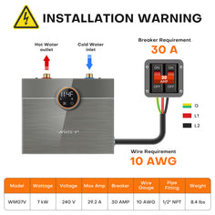 WM07 Plus Smart Point-of-Use Tankless Electric Water Heater