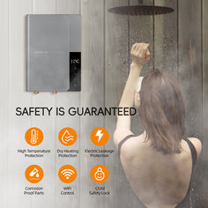 WN13 Gray 240V / 13.8KW Multiple Water Supply Tankless Electric Water Heater