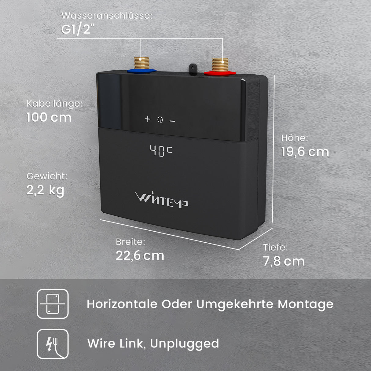 Chauffe-eau électrique instantané au point d'utilisation KFU135 Green 120V / 3,5KW