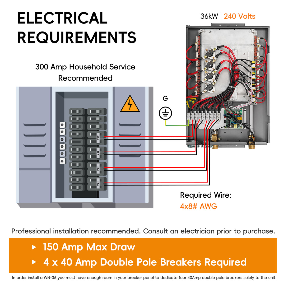 Durchlauferhitzer elektrisch - 240 V | 27 kW WN27 