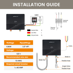 Chauffe-eau électrique instantané au point d'utilisation KFU135 Green 120V / 3,5KW