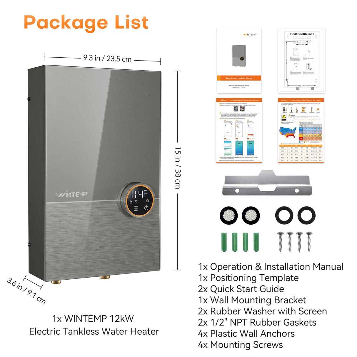 WM12 Plus Smart Tankless Electric Water Heater